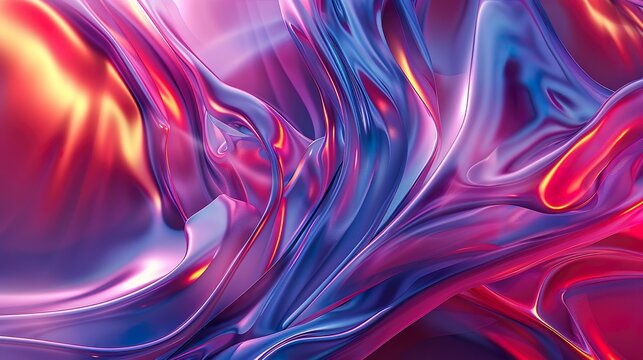 Abstract Pink And Purple 3d Holo Wallpaper