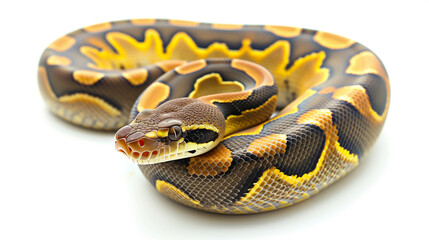 Fototapeta premium Dangerous snake on white background.