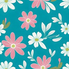 Floral leaves pattern on simple background