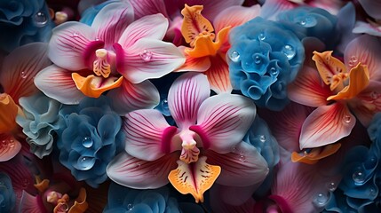 colorful orchid flower pattern