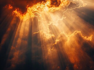 Divine Light Beams from Heaven Symbolizing Spiritual Illumination and Love - Radiant Blessing Spreading Truth and Grace - Ethereal and Heavenly Lighting - Inspiring and Sacred Style
