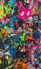 Colorful Graffiti Wall Art A Vibrant Display of Street Artistry Generative AI