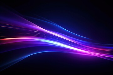 Fototapeta na wymiar Abstract flowing neon wave purple background. Ai Generative