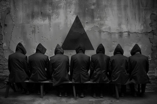 Eye of Horus secret society illuminati conspiracy. All seeing eye pyramid. New world order conceptual image.
