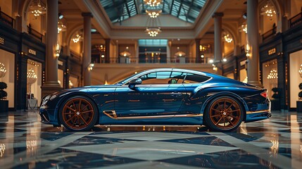 Exclusivity on Display: Top-Tier Luxury Car in Exclusive Showroom