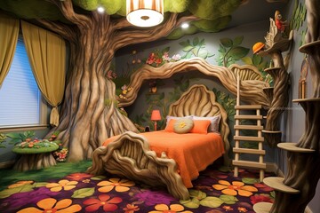 Enchanted Fairy Tale Bedroom: Fairy Tale Quotes on Walls, Plush Area Rug Bliss