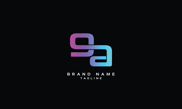 9A, A9, GA, AG, Abstract initial monogram letter alphabet logo design