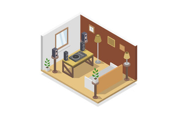 Isometric dj room