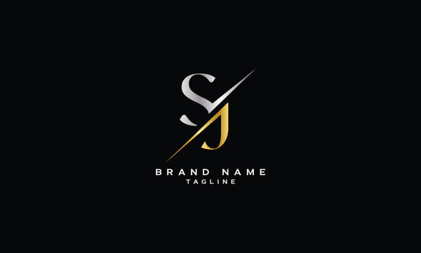 SJ, JS, Abstract initial monogram letter alphabet logo design