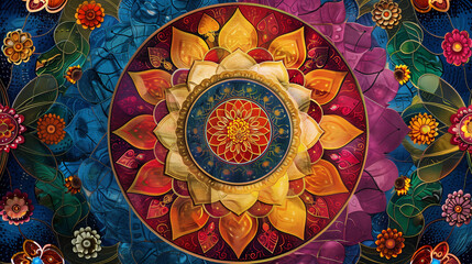 Obraz na płótnie Canvas mandala ,elements from various cultures, ai