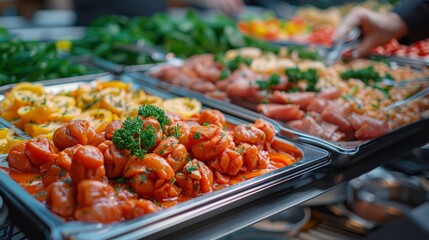 Assorted Food Displayed in Trays