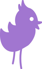 Silhouette of ringing spring sparrow bird. Bright illustration for design of festive spring banner. Flat vector element in thin stroke isolated on white background