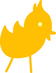 Silhouette of ringing spring sparrow bird. Bright illustration for design of festive spring banner. Flat vector element in thin stroke isolated on white background