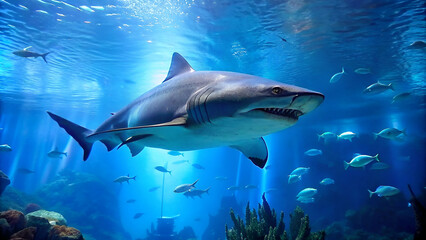Obraz na płótnie Canvas Shark in aquarium