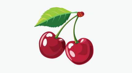 Cherry icon vector Flat vector isolated on white background