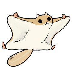 ポップなモモンガのイラスト