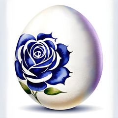 Indigo Rose Atop Ostrich Egg: Beauty of Nature and Enigmatic Allure(Generative AI)