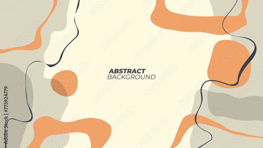 Poster Abstract background with various curved color shapes and black lines for creative graphic design. Vector illustration.