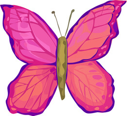 Butterfly illustration on transparent background.