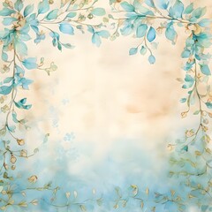 Obraz premium Simple watercolor flower background drawn on scrapbook paper - Generative AI
