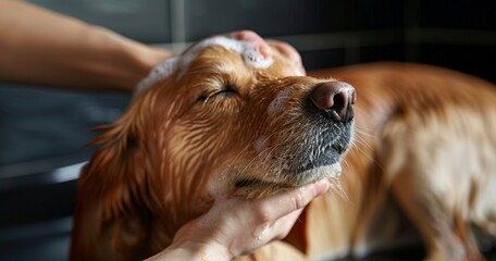 Pet Care and Grooming: Imagery of pets being groomed, bathed, or receiving care.