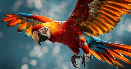 Birds of Prey and Parrots: Focused on more exotic bird pets and their unique features.  - obrazy, fototapety, plakaty