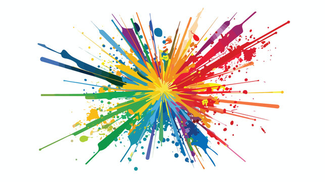 Abstract colorful rainbow explode vector illustration