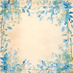 Obraz premium Simple watercolor flower background drawn on scrapbook paper - Generative AI