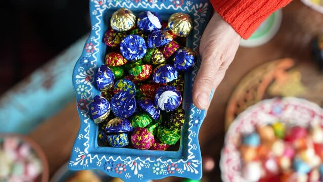 Colorful Candy and Chocolate in the Turkish Desserts, Special Concept Video for Ramadan, &Uuml;sk&uuml;dar Istanbul, Turkiye (Turkey)