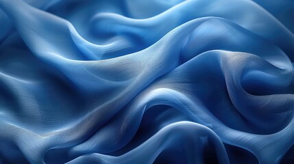 Fototapeta premium Liquid blue, black gently flowing over a solid, luxurious silk fabric