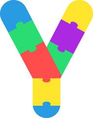 Y Colorful Kids Puzzle Alphabet