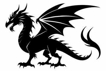 a Dragon silhouette black vector illustration