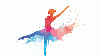 Ballet shape vector design by color point flat vector - obrazy, fototapety, plakaty