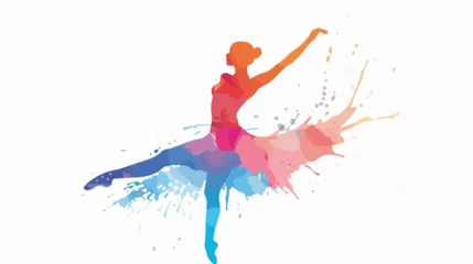 Foto auf Leinwand Ballet shape vector design by color point flat vector © Prince