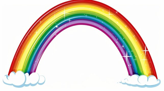 Illustration of rainbow on white background
