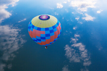 Skyward Voyage: Balloon Journeying Over the Tranquil Waters - 773934508