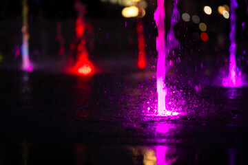 Fountain of Light: Evening Illumination Turns Water into Magic