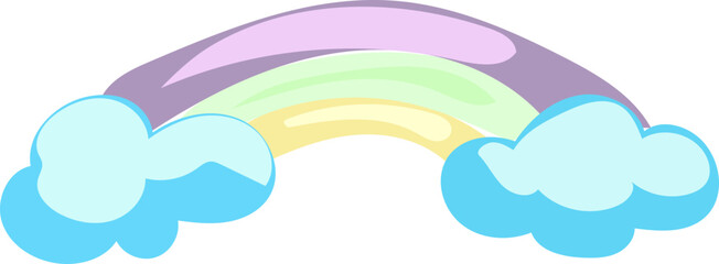 Rainbow illustration on transparent background.
