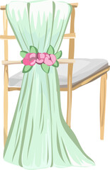 Wedding chairs illustration on transparent background.
