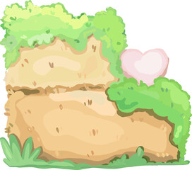 Bush illustration on transparent background.
