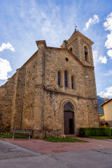 Fototapeta na wymiar Beautiful ancient church in a small Spanish village Hostales den Bas, in Catalonia in Spain