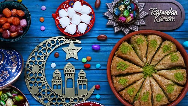 Colorful Candy and Chocolate in the Turkish Desserts, Special Concept Video for Ramadan, &Uuml;sk&uuml;dar Istanbul, Turkiye (Turkey)