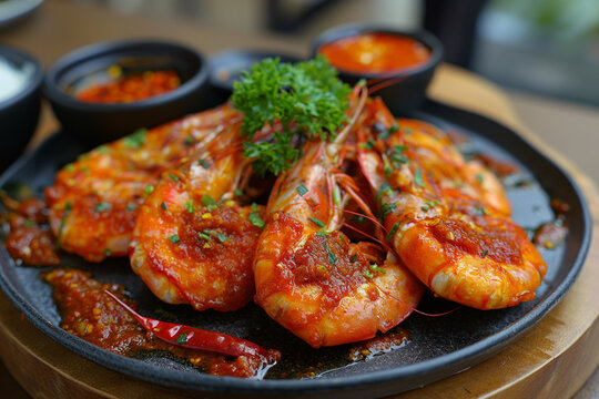 photo of Sambal Prawn (prawns cooked in a spicy and savory chili paste)