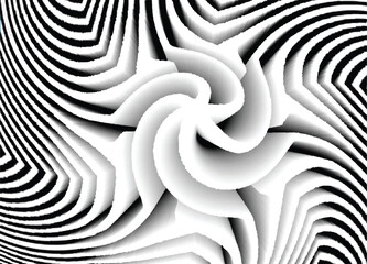 3D black and white wallpaper . Digital image with a psychedelic stripes. Abstract psychedelic stripes for digital wallpaper design Urban Vector Texture Template