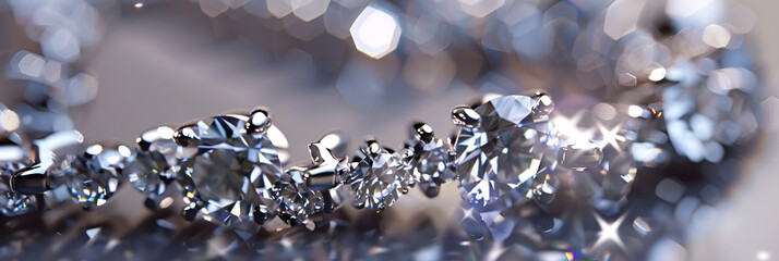 Up Close with Diamond Crystal Bracelet Glamour in Detailed Look foe women  - obrazy, fototapety, plakaty