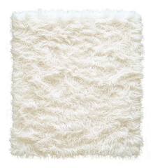 White Fluffy Carpet. Top Plan View. Interior Design Mockup. Ai Generative