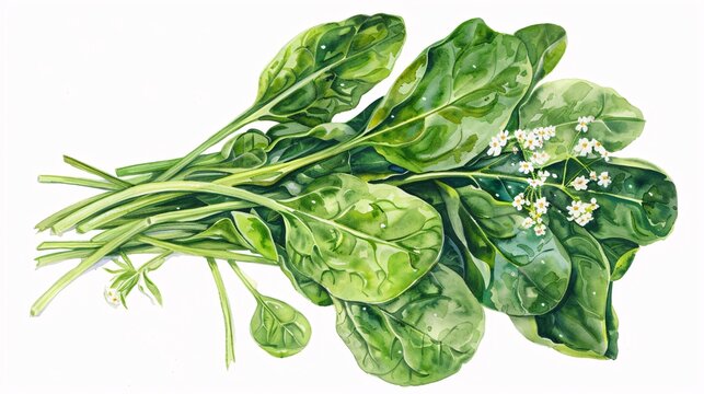 Fresh Greens and Flowers A Colorful and Vibrant Image for Your Monthly Calendar Generative AI