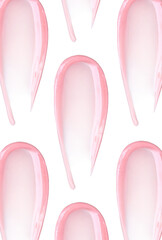 pattern  cosmetic smear of balm mask gel on white background	