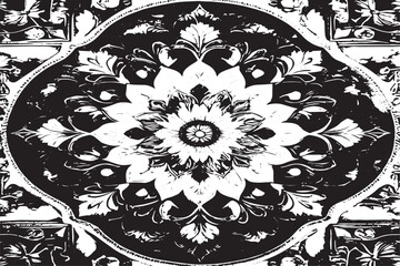 vector of black and white seamless pattern of luxury carpet monochrome texture for background texture and print