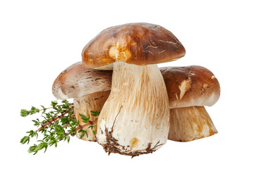 Porcini Mushrooms Isolated on a Transparent Background